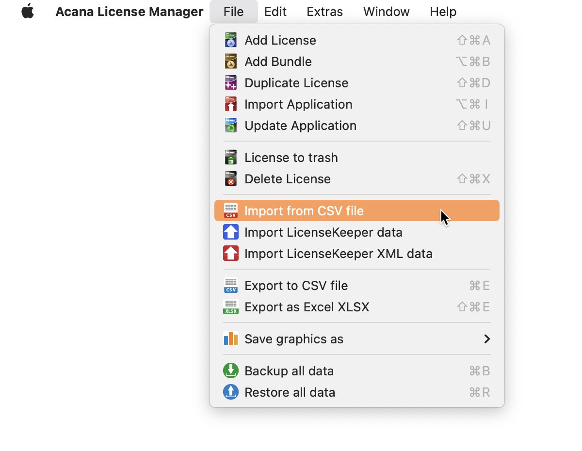 Açana License Manager