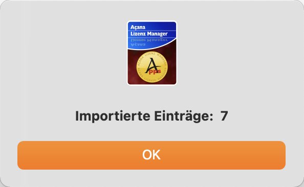 Açana License Manager